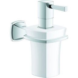Grohe Grandera distributeur de savon chrome, verre en Céramique de salle de bain blanc