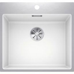 Blanco SUBLINE 500-IF / ASteelFrame évier 524114 54,3x51cm, PuraDur blanc, installation par le haut, sans télécommande de vidange