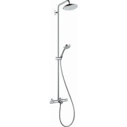 Hansgrohe Colonne de Douche 27223000 Croma 220 bras de douche 400 mm pivotante , chromé , avec thermostat