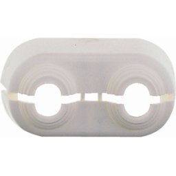 Heimeier Duolux double rosace 3800-00.093 plastique blanc, divisible au milieu, pour distributeurs de tuyaux