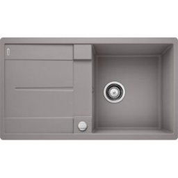Blanco évier 519098 85 x 49 cm, PuraDur alumetallic, réversible, télécommande de vidange avec commande rotative
