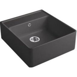 Villeroy und Boch Villeroy et Boch évier simple cuve 632062i4 garniture de vidange , actionnement excentrique, kit de fixation, graphite