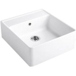 Villeroy und Boch Villeroy et Boch évier 1 bac 632062RW garniture de vidange , actionnement excentrique, kit de fixation, Stone White