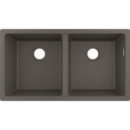 Hansgrohe encastré 43434290 820 x 450 mm, 2 cuves principales, gris pierre