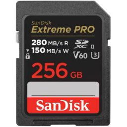 Carte SD SanDisk Pro 256GB V60 UHS-II 280/100MB/s