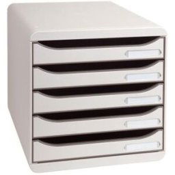 Module de classement Exacompta Big Box 5 tiroirs - gris