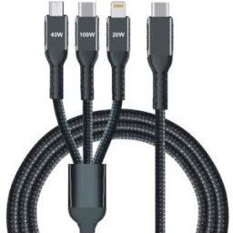 IWH Câble de charge 3 en 1, USB-A-Lightning/Micro USB/USB-C