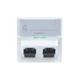 Legrand Plastron mosaic 45X45 incline 45° 2 ports RJ45 cat 6 stp