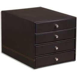 Module classement Rhodia Rhodiarama - 4 tiroirs simili cuir italien - Dim (lxhxp) : 24,8x22,8x32,7 cm - Black