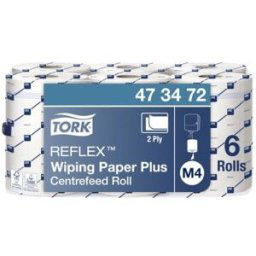 Bobine d'essuie mains Tork Maxi-Reflex - 473472 - 450 formats - 2 plis - lot de 6 bobines - pour TORK M4