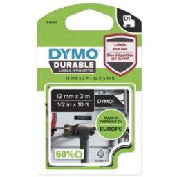 Ruban Dymo D1 durable - blanc/noir - 12 mm x 3 m