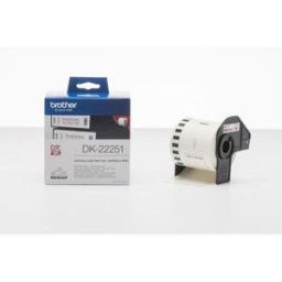 Ruban continu Brother DK-22251 pour imprimante d'étiquettes QL - 62 mm x 15,24 m - Impressions en rouge et noir