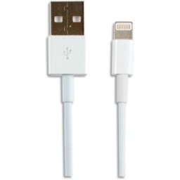 Câble USB-A vers Lightning MFI Mâle/Mâle 600224 APM - 1 m - blanc 600224