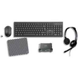 Kit 5en1 composé de Souris sans fil-Clavier sans fil-Hub USB-Casque Jack 3,5mm-Tapis de Souris Mobility Lab