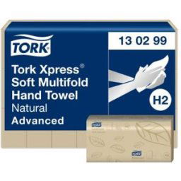 Essuie-mains recyclé Tork Xpress H2 enchevêtrés double épaisseur gaufré Naturel - lot de 21 rouleaux