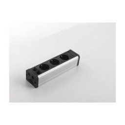 Multiprise VERSA Frame 2.0 - Bloc encastrable 3 Prises + 2 RJ45 + 2 USB + HDMI - Noir - câble 3m