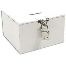 Boîte à trésor Maildor - carton blanc - à décorer - 105x105x60 mm
