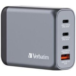 Chargeur secteur 4 ports Verbatim - 1x USB-A et 3x USB-C Quick Charge Power Delivery 100W - Noir