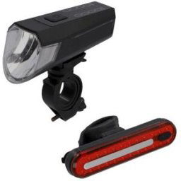 FISCHER Set d'éclairage de vélo à LED rechargeable, 80 lux