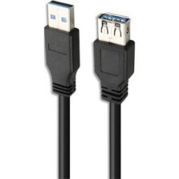 Rallonge USB 3.0 APM, USB-A / USB-A, mâle/femelle, noir, 3m
