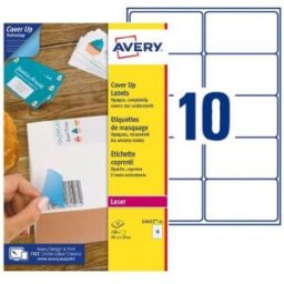 Étiquettes de masquage permanentes L4610 Avery - pour imprimante laser - opaques - 99,1 x 57 mm - blanc - 250 étiquettes par boîte