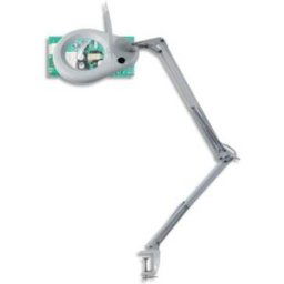 Lampe loupe led Unilux Zoom blanche - Double bras - Pince - Loupe de 3 dioptries, grossissement de 1,75