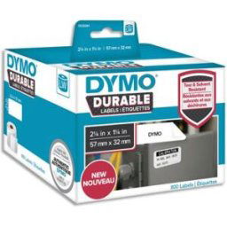 Etiquettes Dymo Labelwriter - durable - noir/blanc - 57 x 32 mm - rouleau de 800