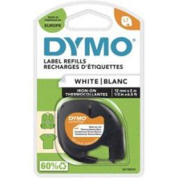 Ruban Letratag textile Dymo noir / blanc - 12 mm x 4 m