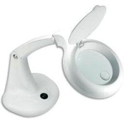 Lampe loupe led Unilux Mini Zoom blanche - Sur socle - Loupe de 3 dioptries, grossissement de 1,75
