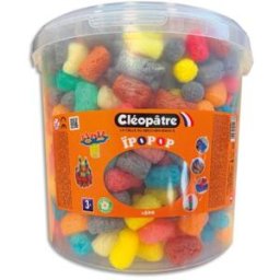Cleopatre Seau de 500 « IPOPOP » Cléopatre flocons de maïs à assembler - Couleurs assorties