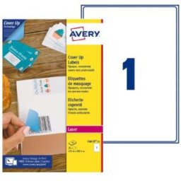 Étiquettes de masquage permanentes L4610 Avery - pour imprimante laser - opaques - 199,6 x 289,1 mm - blanc - 25 étiquettes par boîte