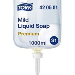 Savon liquide pour les mains Tork Premium S1 - 420501 - doux - parfumé - cartouche 1L - pour TORK S1