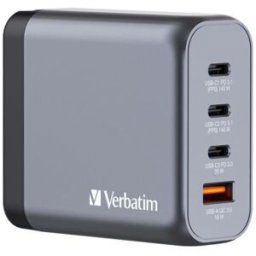 Chargeur secteur 4 ports Verbatim - 1x USB-A et 3x USB-C Quick Charge Power Delivery 140W - Noir