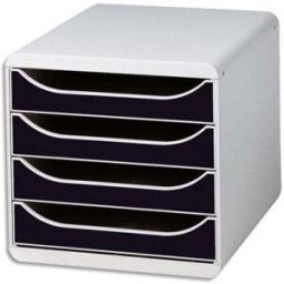 Multifiche Caisson de classement à 4 tiroirs Big Box - gris/noir