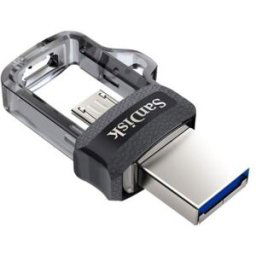 Clé USB 3.0 SanDisk Ultra Dual avec double connectique Micro USB - 32 Go - Argent/Noir -Pack promo : Lot de 2 clés + 1 OFFERTE