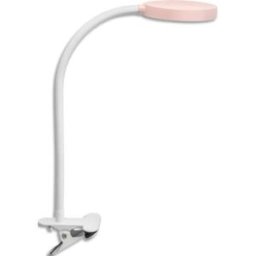 Lampe bureau CEP Flex à pince. Bras flexible en métal gainé, tête orientable. Variateur d'intensité. Rose