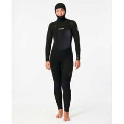 Rip Curl Combinaison femme Dawn Patrol 5/4 Zip poitrine à Cagoule Black 6 female