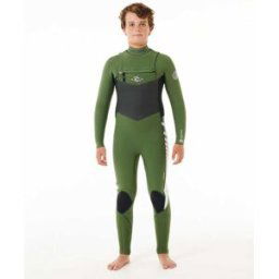 Rip Curl Combinaison enfant Dawn Patrol 3/2 Zip poitrine Green 14 male