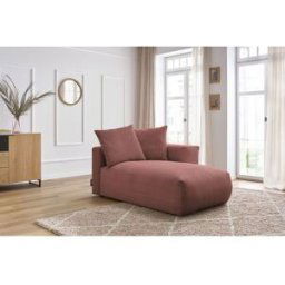 Méridienne avec accoudoir pour canapé modulable VOLTAIRE rose angle droit BOBOCHIC 1 places Angle droit