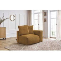 Chauffeuse 1 place avec accoudoir pour canapé modulable VOLTAIRE jaune angle droit BOBOCHIC 1 places Angle droit