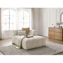 Méridienne pour canapé modulable ANNECY tissu bouclette beige angle droit BOBOCHIC Angle droit