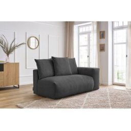 Chauffeuse 2 places avec accoudoir pour canapé modulable VOLTAIRE gris foncé angle droit BOBOCHIC 2 places Angle droit