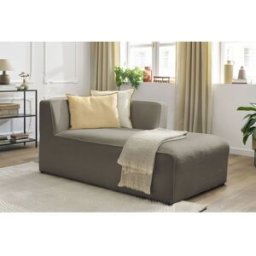Méridienne pour canapé modulable MEGEVE tissu bouclette marron angle droit BOBOCHIC 1 places Angle droit