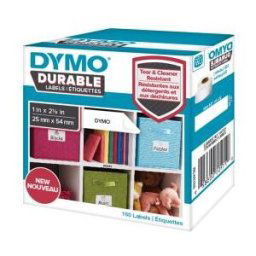 Etiquettes Dymo LabelWriter - durable - noir/blanc - 25 x 54 mm - rouleau de 160