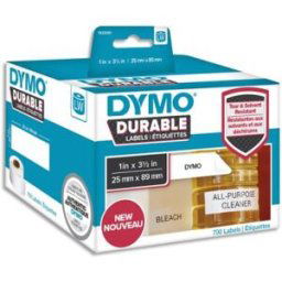 Etiquettes Dymo Labelwriter - durable - noir/blanc - 25 x 89 mm - rouleau de 700