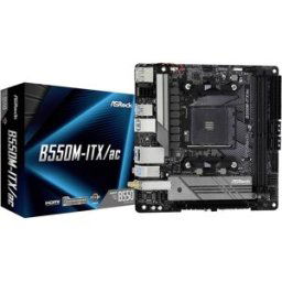 ASRock B550M-ITX/ac Carte mère Socket (PC) AMD AM4 Facteur de forme (détails) Mini-ITX Chipset de la carte mère AMD® B550