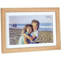 Cadre photo numérique Wi-Fi TFA Dostmann FRAMEO App 25.7 cm 10.1 pouces 1280 x 800 Pixel 32 GB marron, blanc