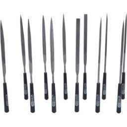 KS Tools 140.3050 Jeu de limes à aiguille avec cahier en plastique, 12 pièces Longueur 90 mm 1 pc(s)