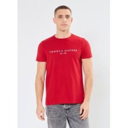 Tommy Logo Tee par Tommy Hilfiger Rouge L Accessoires