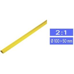 TRU COMPONENTS 1225483 Gaine thermorétractable sans colle jaune 100 mm 50 mm Taux de retreint:2:1 Marchandise vendue au mètre
